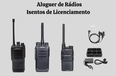 Rádios isentos de licenciamento para coordenação no terreno.
